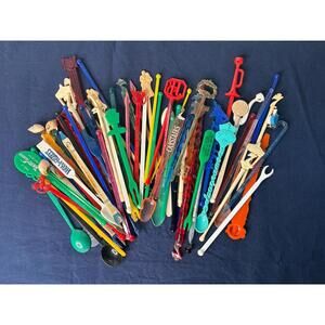 Vintage Swizzler Sticks - Assorted set of 75+